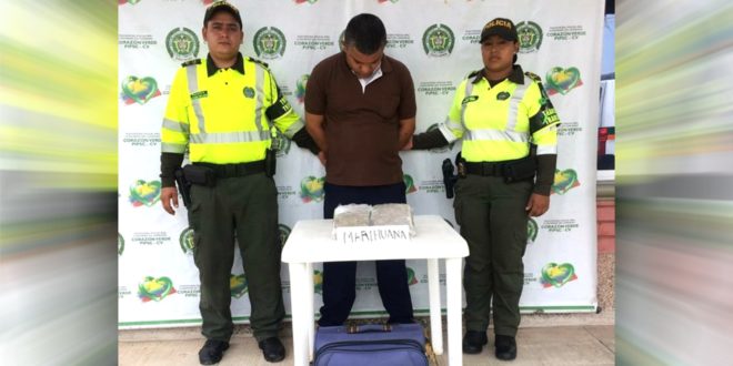 Peaje de Tasajera: Capturado transportando 4 kilos de marihuana