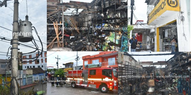 Pérdidas millonarias dejó un incendio en dos almacenes en la avenida Santander de Ciénaga