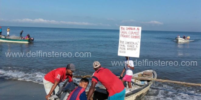 Dragado del canal de acceso a los puertos, provoca protesta de los pescadores de Ciénaga